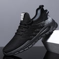 thumbnail image 2 of Zapatos para correr de aire para hombre negros Tenis casuales Caminar Gimnasio atlético Moda Zapatillas ligeras sin cordones, 2 of 7