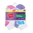 thumbnail image 2 of Hanes Girls Socks, 12 Pack Cool Comfort Ankle Socks, Sizes S-L, 2 of 5