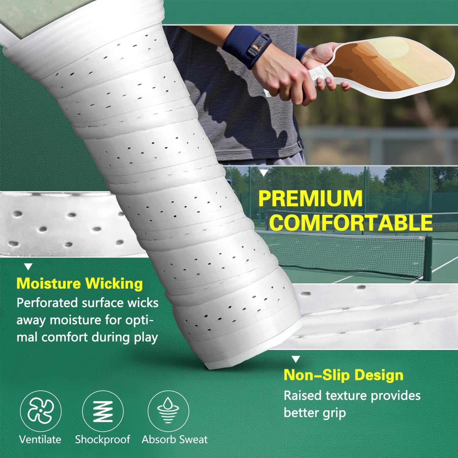 Pickleball Paddles Set Of 2, Fiberglass Surface, West & Cowboy Print, 4 Balls & Bag