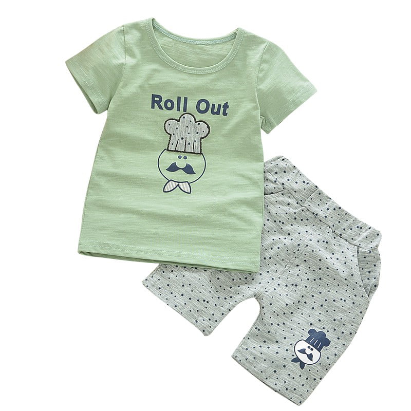 Summer Baby Boy Clothes Set For Newborn Boys Cartoon Cotton T shirt Shorts 2Pcs 