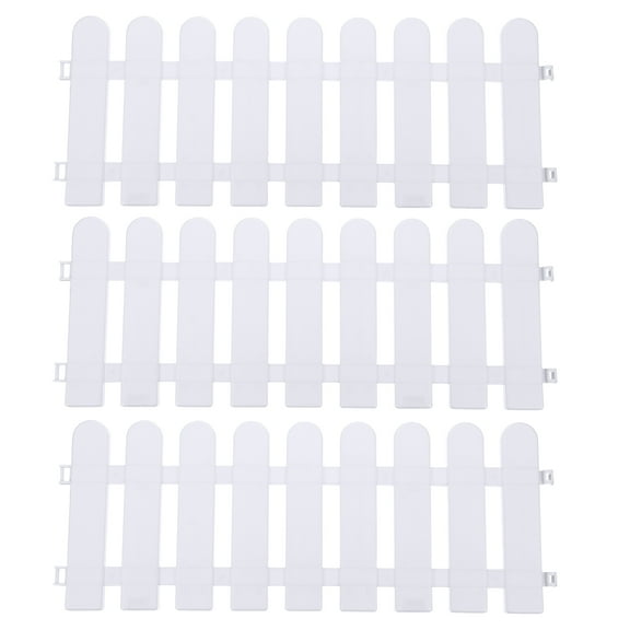 CTIRCHIU 5Pcs Garden Picket Fence Plastic White Patio Edging for Lawn Decorative Supplies