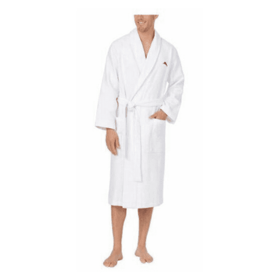 Tommy Bahama Mens Waffle Terry Robe (S/M, White)