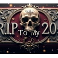 thumbnail image 4 of LUUFILx RIP To My 20's Celebration Banner Skulls Party Decoration Birthday Backdrop Perfect Background for Halloween Photoshoot Party Supplies Festive Decor, 4 of 7