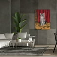 thumbnail image 6 of Epic Graffiti 'Grey Kitten And Red Curtain' by Janet Pidoux, Canvas Wall Art, 40"x54", 6 of 8