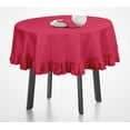 thumbnail image 2 of Vargottam Ruffle Tablecloth Kitchen Dining Tabletop Cover Decoration Cotton Solid Table Cover Round, Fushia Pink-54 Inches Diameter, 2 of 9