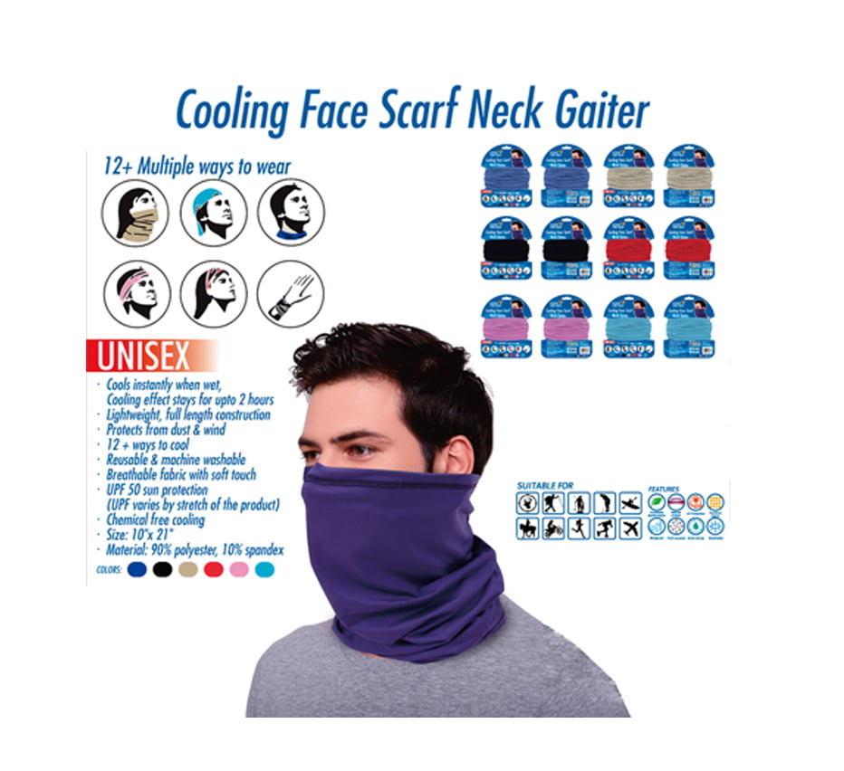 Cooling Neck Gaiter Face Cover Scarf Colorful Protection Breathable Bandanas 
