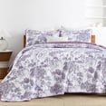 thumbnail image 4 of Juego de edredón WONGS BEDDING Botanical Queen Size, morado, 3 piezas, 4 of 7