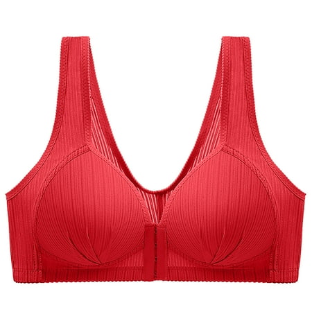 

Steel Ring Thin Women Bra Front Button Breathable Gathers Underwear Comfort Bra