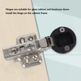 thumbnail image 3 of 2Set Stainless Steel Cabinet Glass Door Hinge 201 Display 201 Buffer Door Damping Cup Glass Door Damping Buffer Hinge with Door Door Hutch Shutter Hinges, 3 of 7