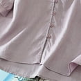 thumbnail image 4 of HongQid Womens 3/4 Sleeve Button Down Cotton Linen Shirt Blouse Loose Fit Casual Summer V-Neck Tops, 4 of 6