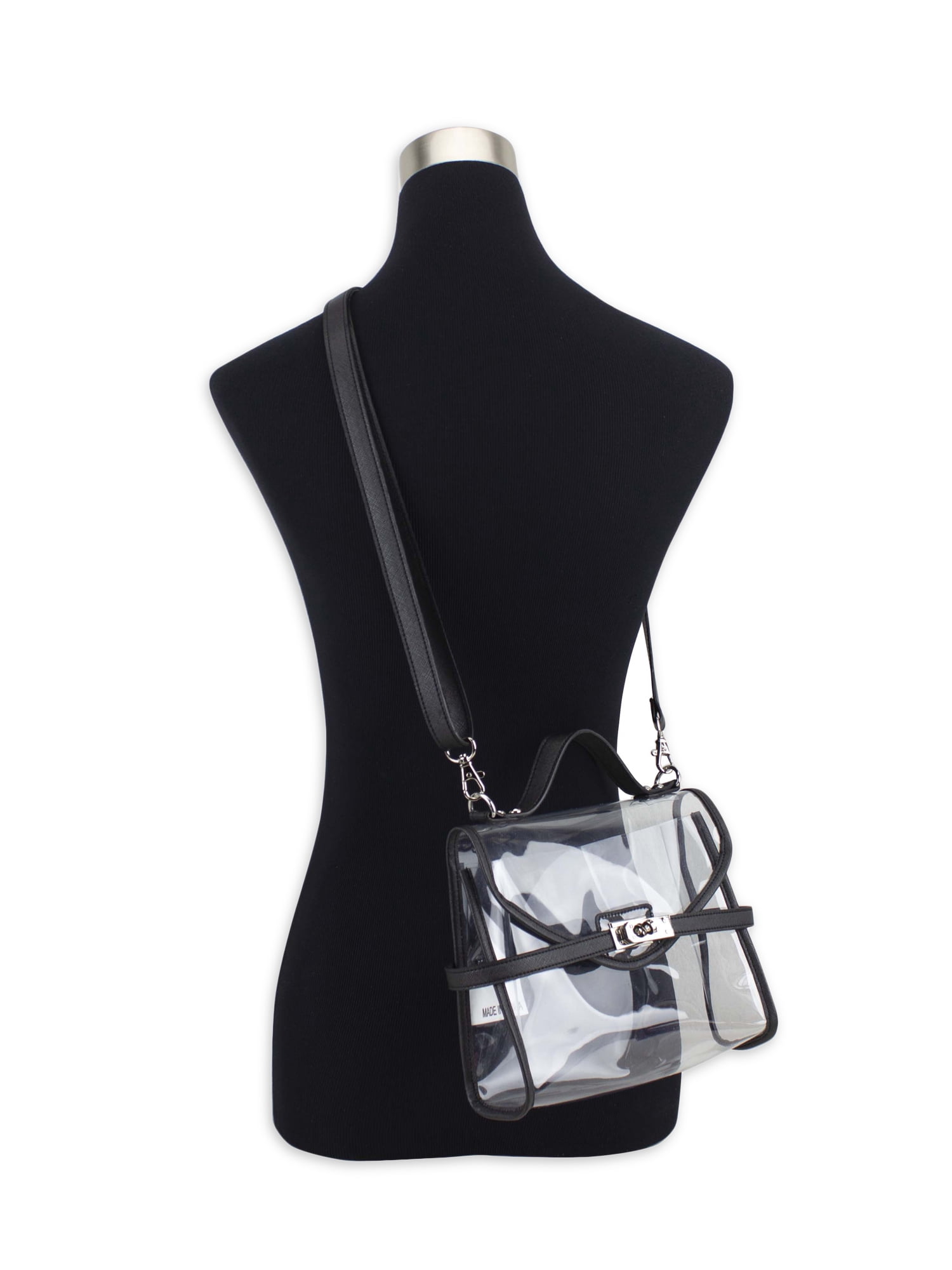 Eastsport Limited Women's Landon Crossbody Bag with Metal Turnlock, Black