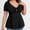 Black, variant on Women's Plus Size Peplum Tops V Neck Short Sleeve Ruched Ruffle T Shirts Cute Tee