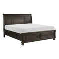 thumbnail image 4 of Casual Transitional Grayish Brown Finish 1pc Eastern King Size Platform Bed w Footboard Drawers, 4 of 4