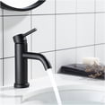 thumbnail image 2 of JERFIT Modern Single Hole Bathroom Sink Faucet, 6.57" Matte Black Waterfall Bath Faucet with Spot Resistant Finish, ADA Compliant, 2 of 10