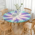 thumbnail image 3 of Tie Dye Pattern Round Fitted Tablecloth with Elastic Edge,Dining Table Cover Waterproof,Outdoor Round Tablecloth for Camping,Dining,Indoor and Outdoor, 3 of 7
