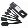 thumbnail image 5 of Silicone Spatula Set, Heat Resistant Spatula - One piece seamless design, non-stick rubber spatula for cooking, baking and mixing (set of 6, black), 5 of 5