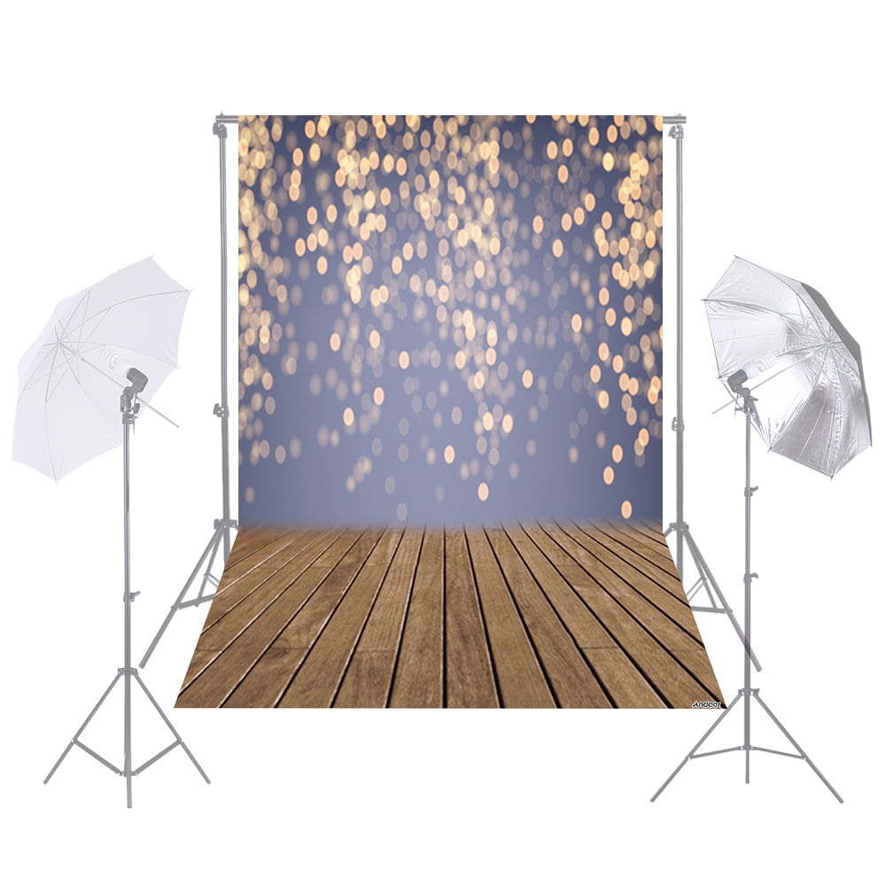 Docooler 5 * 7ft Photography Backdrop Glitter Spot Wood Floor Background  for DSLR Camera Photo Studio Video Weeding Decor 