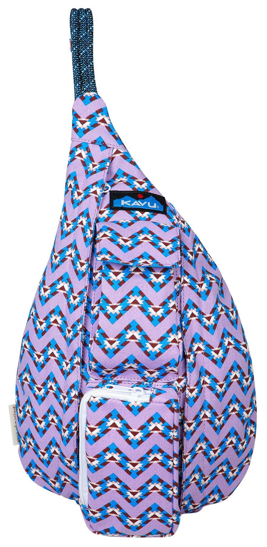 KAVU Mini Rope Bag Cotton Crossbody Sling Jewel Chevron