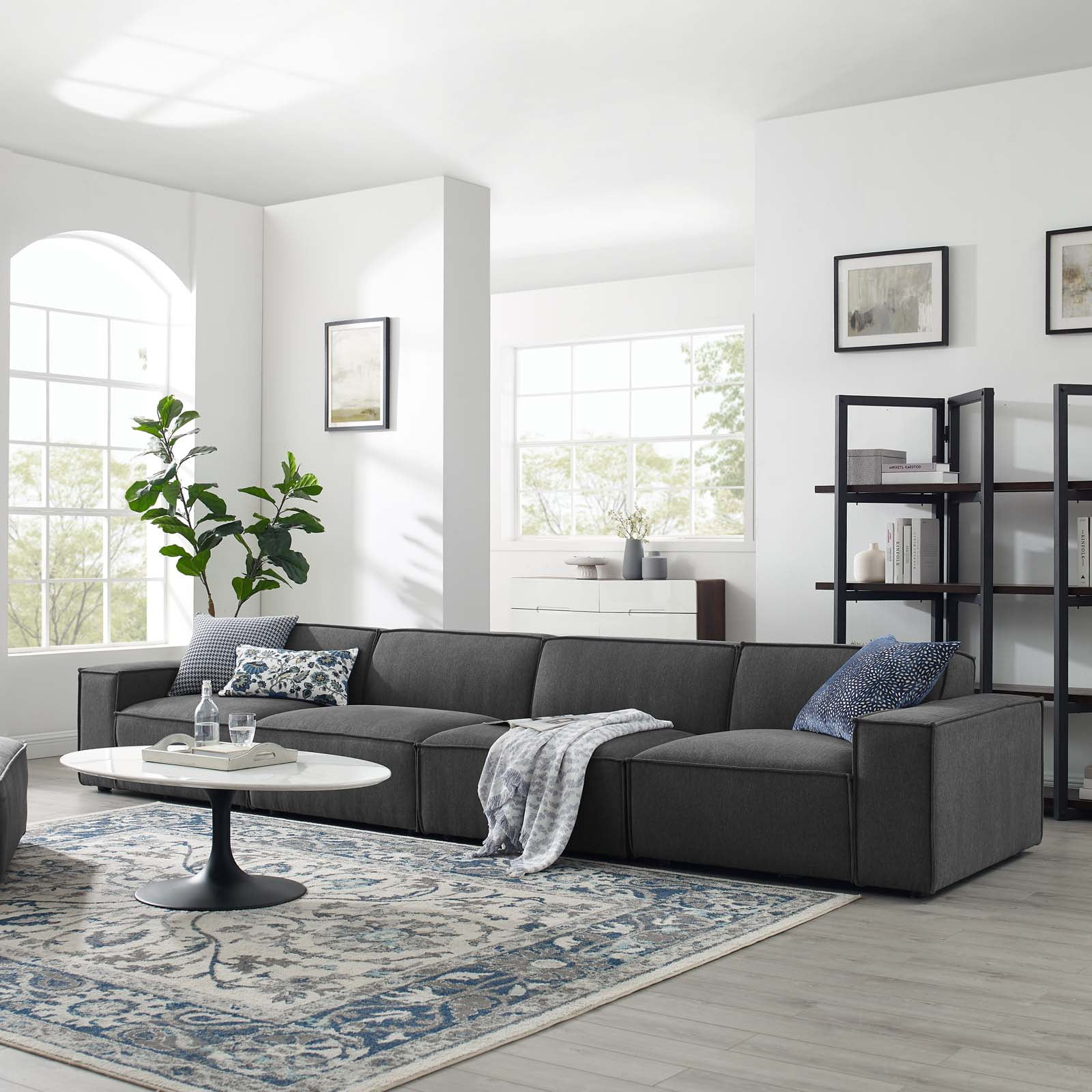 Modway Restore 4Piece Sectional Sofa, Multiple Colors