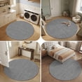 thumbnail image 5 of Round Area Rugs 4Ft, Rustic Gray Non-Slip Washable Circle Rugs Carpet, Farmhouse Solid Color Indoor Outdoor Rug Floor Mats Throw Runner for Bedroom Living Room Bathroom, 5 of 8