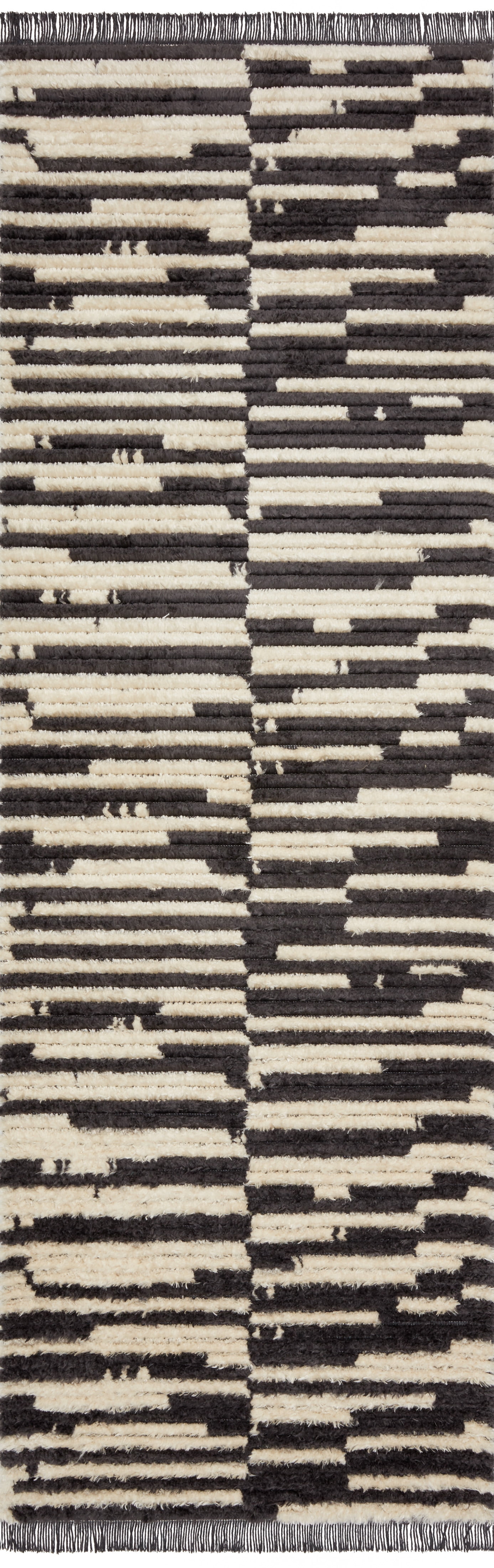 Chris Loves Julia x Loloi Alice Cream/Charcoal 7'-9" x 10' Area Rug