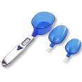thumbnail image 1 of Cuchara medidora digital, báscula electrónica de tres cucharas, báscula de 0,1 g, báscula de cuchara, báscula de cocina, báscula electrónica de cuchara de 500 g, azul, 1 of 5