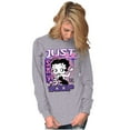 thumbnail image 4 of Kanji Style Cartoon Just Say Boop Women's Long Sleeve T Shirt Brisco Brands S, 4 of 6
