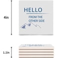 thumbnail image 3 of FMSHPON Hello From The Other Side Set of 4 Coaster for Drinks, Absorbent Ceramic Stone Coasters Cup Mat with Cork Base for Home Kitchen Room Coffee Table Bar Decor, 3 of 4