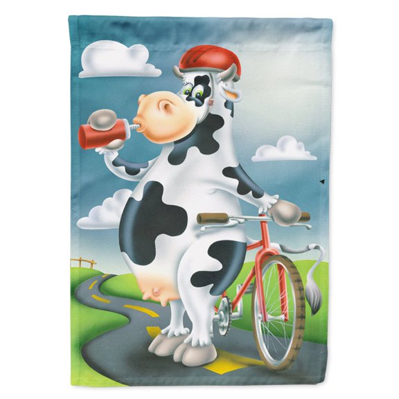 Carolines Treasures APH0532GF Cow on a Bike Ride Flag Garden Size  Small multicolor