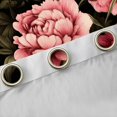 thumbnail image 4 of Manfei Vintage Red Pink Peony Blackout Curtains Set of 2 (52x84 Each), Tropical Floral Flower Window Curtains, Garden Blossoms Curtains and Drapes, Black Green, 4 of 6
