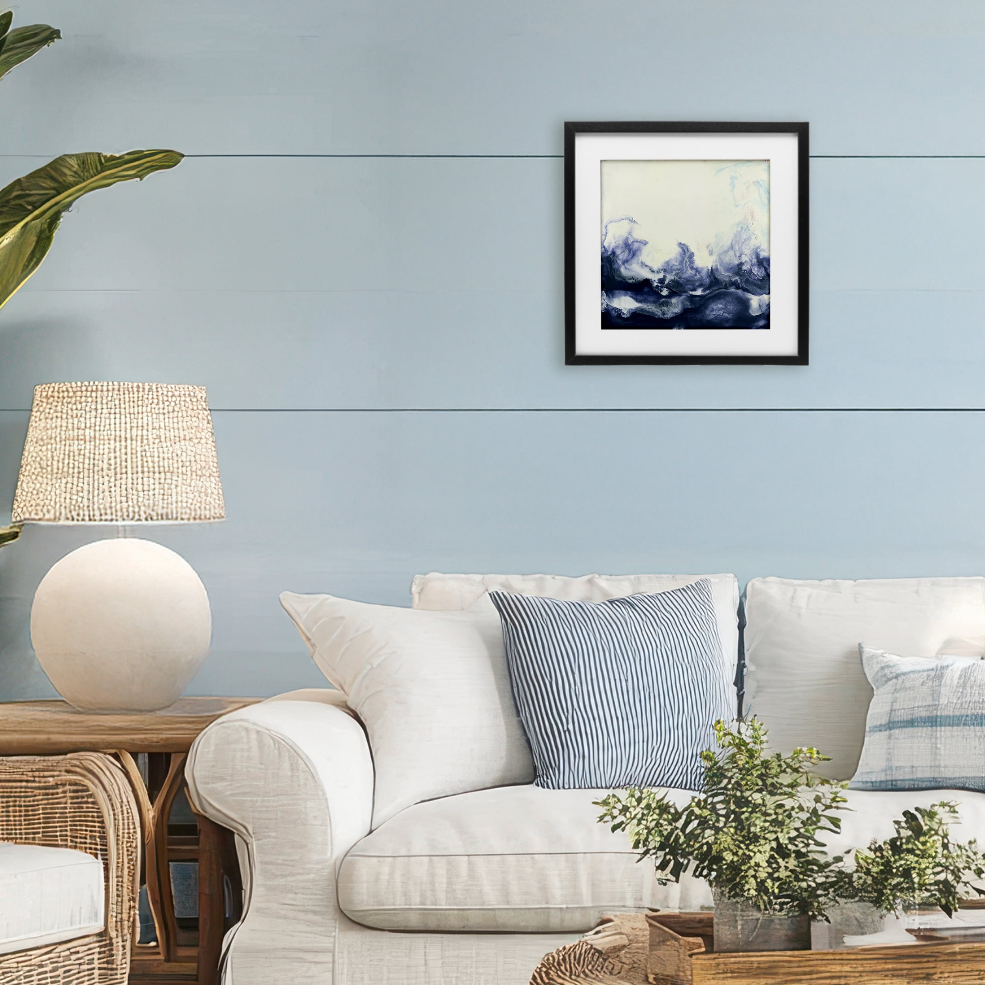 Stupell Industries Oceanic Fluid Swirl Black Framed Print Under Glass, design by Laura Van Horne