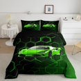 thumbnail image 1 of Erosebridal Racing Car Bedding Comforter Set, Geometry Honeycomb Down Comforter, Neon Green, Microfiber 2-Piece, 1 of 8