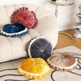 thumbnail image 4 of SDOTXA Round Velvet Throw Pillow Home Decoration Pleated Cushion for Living Room Bedroom Sofa Couch Chair Bed Car 15 inch, 4 of 8