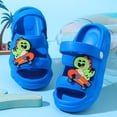 thumbnail image 2 of Ulanda Kids Summer Clogs Boys Girls Slide Sandals Adjustable Toddler Indoor Outdoor Slippers Children Beach Pool Shoes (Blue, 11), 2 of 8