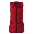 thumbnail image 2 of Gibobby Abrigos largos de invierno, Chaleco largo de invierno para mujer, sin mangas, chamarra cálido con bolsillos, chaleco acolchado, chamarra casual para mujer(Rojo,XG), 2 of 5