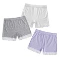 thumbnail image 4 of YONGHS Kids Girls 3 Pack Bike Shorts Solid Color Dance Gym Yoga Sports Bike Shorts White&Purple&Gray 11-12, 4 of 5