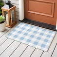 thumbnail image 5 of Rectangle Area Rug 2x3ft, Simple Spring Blue White Lattice Non-Shedding Washable Area Rug, Farmhouse Simplistic Gingham Non Slip Low-Profile Rugs for Living Room, Bedroom Dining Room, 5 of 9