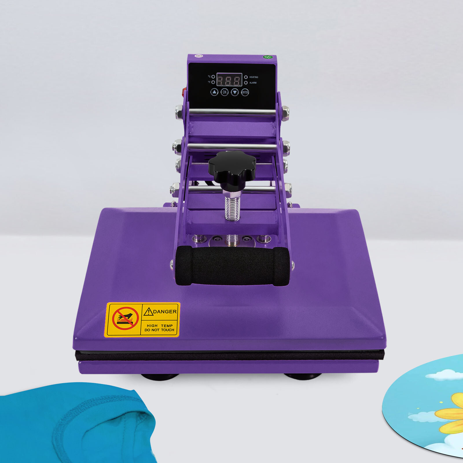 11.8*9 inches Heat Press Machine for DIY T Shirts / T Shirt Press Machine Purple