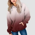 thumbnail image 2 of Gibobby Hoodies for Teen Girls Long Sleeve Hooded Sweatshirt for Girls Trendy Gradient Color Fashion Preppy Pullover Tops With Pocket(Wine,11-12 Years), 2 of 6