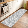 thumbnail image 3 of Farmhouse Flower Large Area Rugs for Bedroom Living Room, Soft Non Slip Carpet Bedside Rug, Botanical Vintage Light Blue Leaf Rectangular Floor Cover Kitchen Accent Rug 2'x6' for Dining Room/Office, 3 of 9
