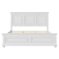 thumbnail image 3 of Euroco Wood Vintage King Size Platform Bed, Traditional Town and Country Style, White, 3 of 6