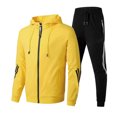 thumbnail image 1 of Conjunto de 2 piezas de chándal informal con cremallera y sudadera con capucha y pantalones de chándal para hombre 2024, chaquetas para correr al aire libre para hombre, ropa deportiva, pantalones par, 1 of 3