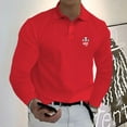 thumbnail image 4 of Men's  AIGCDTG Pattern Design Long Sleeve Casual Solid Golf Polo Shirt 11 Colors, 4 of 11