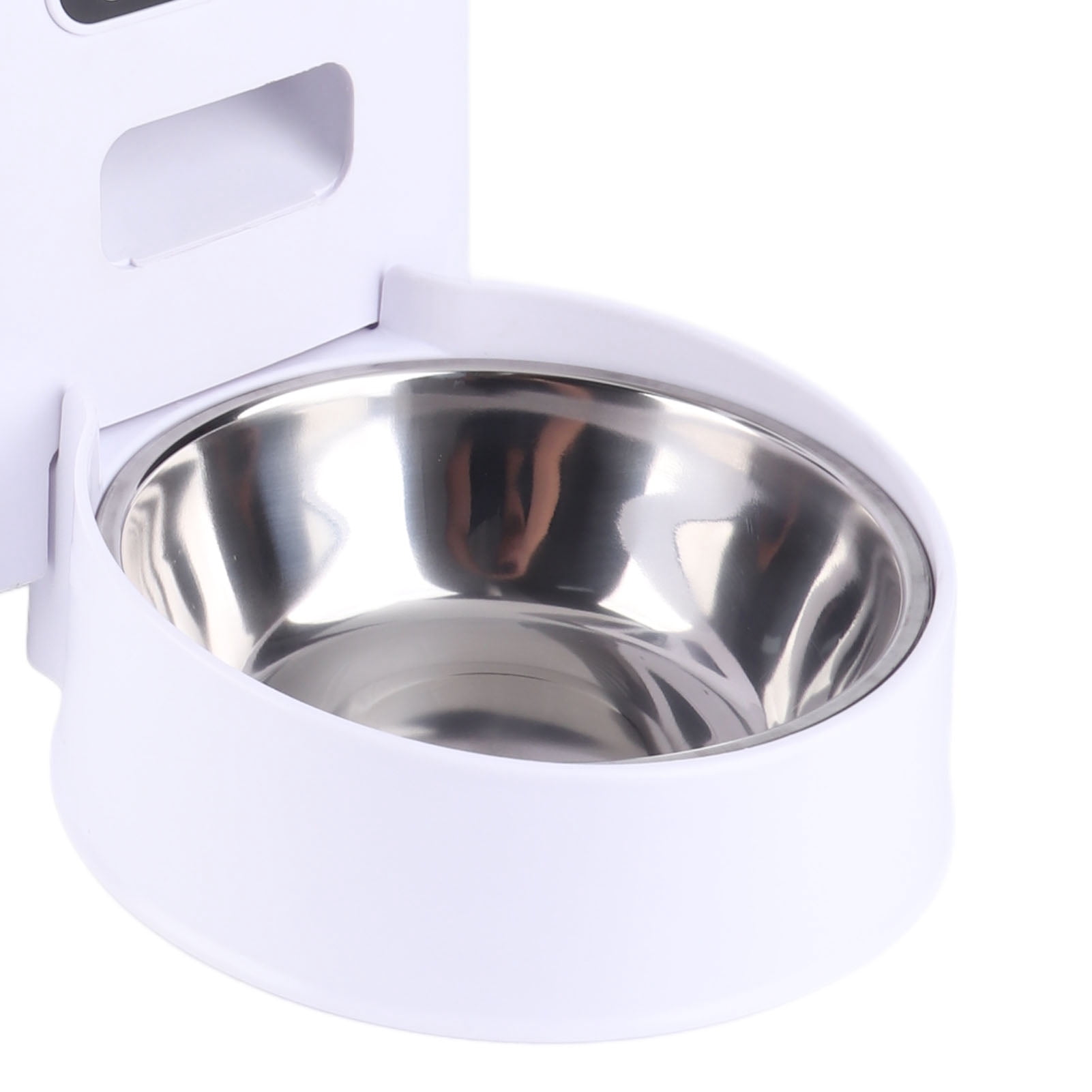 LAZIOEGR 5L Automatic Pet Feeder Smart Cat Dog Food Dispenser Stainless Steel Single Bowl Button Type Portion Control Voice Record (9.84 x 7.87 inches / 25 x 20 cm)