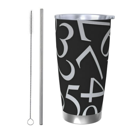 

Lukts Numbers for 20OZ Car Cup Stainless Steel Direct Drinking Straw Thermos Cup Suitable for Office Travel and Car-Straw Two-piece Set