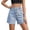 Blue, variant on Womens High Waisted Loose Fit Cut-off Shorts Frayed Hem Denim Style Shorts Casual Summer Vacation Everyday Wear Bottoms