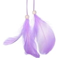 thumbnail image 3 of RV Atrapasueños de plumas, concha, atrapasueños, adornos novedosos, cuentas coloridas, decoración para el hogar y el coche, hecho a mano, color morado, 3 of 5