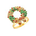 thumbnail image 2 of Gold Christmas Napkin Rings Set with Bow Wreath Tree Reindeer Shapes - Alloy Festive Table Decor for Holiday Gatherings, 2 of 6