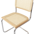 thumbnail image 5 of Breuer Chair Company Marcel Breuer B32 Cesca Cane Cantilever Side Chair w/ Chrome Steel Frame Natural Wood & Natural Cane (Made in Italy) by Furnish Theory, 5 of 15