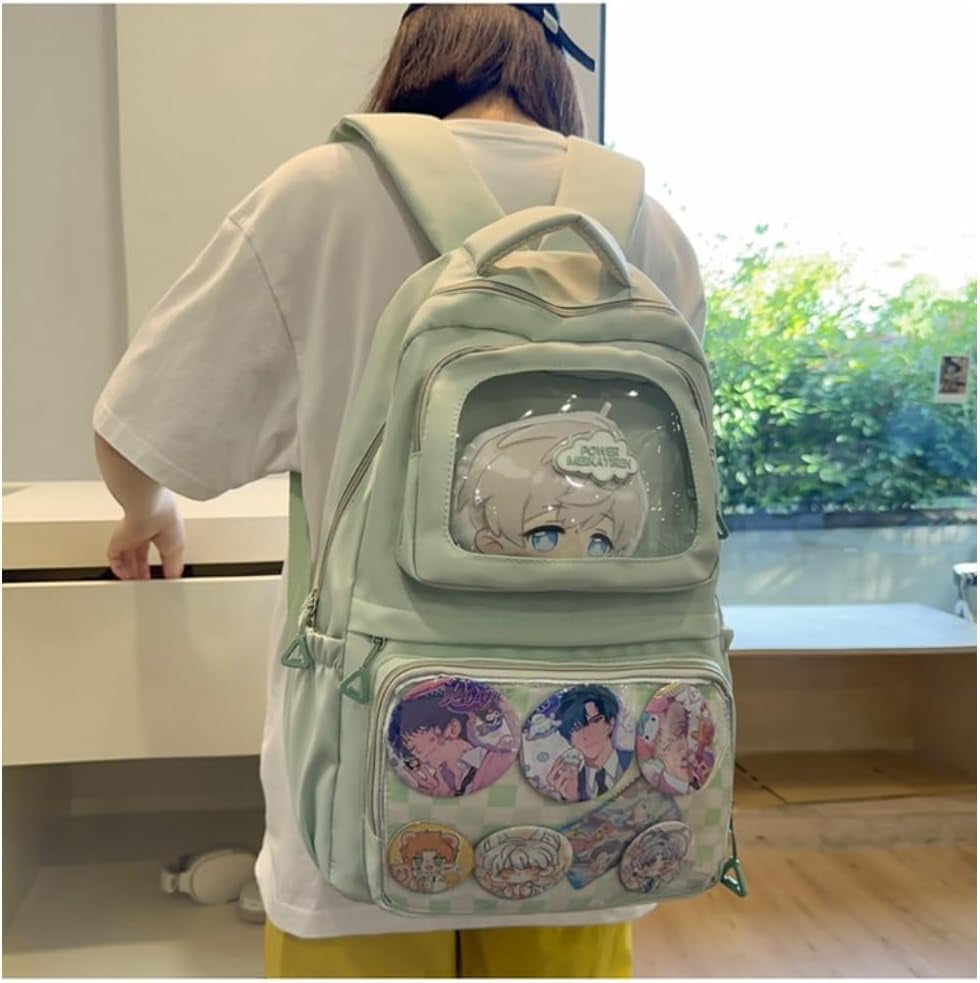 SPEKSEE Ita Bag Pin Display Backpack Big Kawaii Backpack Double Clear Windows Anime Backpack Light Weight Backpack